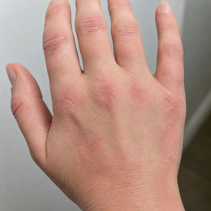 Back of hands after homeopathic eczema treatment