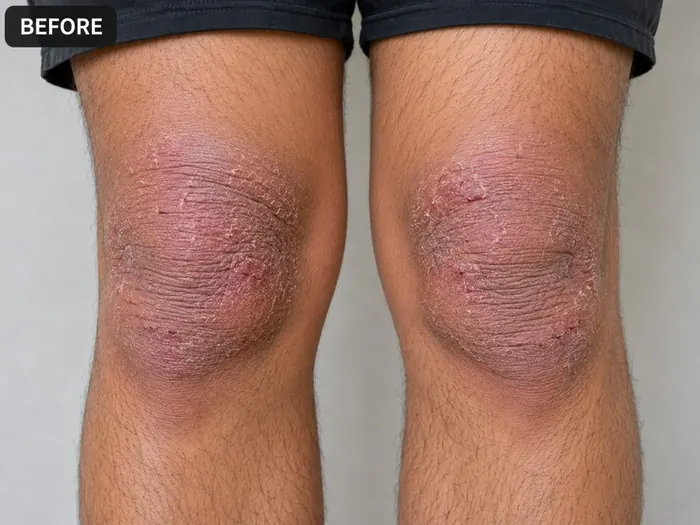 Skin before homeopathic eczema care